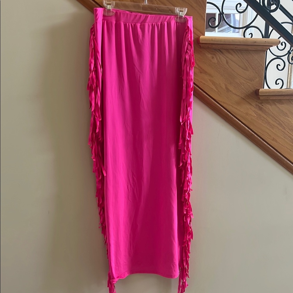 SHEIN Vibrant Pink Fringe Skirt Size Large New